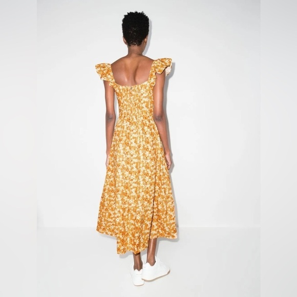 REFORMATION Lucila Linen Yellow Midi Dress 2 - Picture 3 of 10